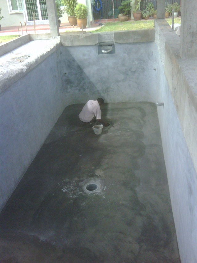 Sealing the koi pond