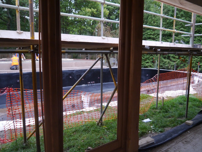View from new house extension overlooking koi pond View from new house extension overlooking koi pond