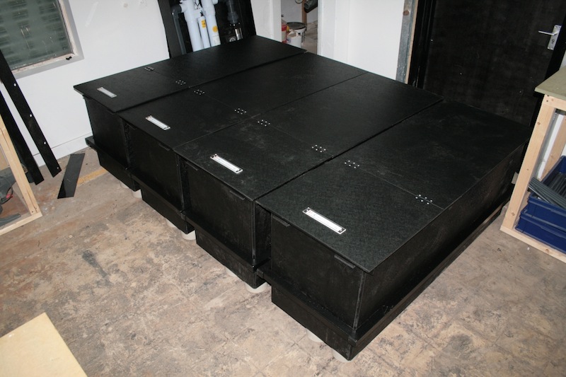 Four ERIC Three Koi Pond Filtration units ready to be shipped