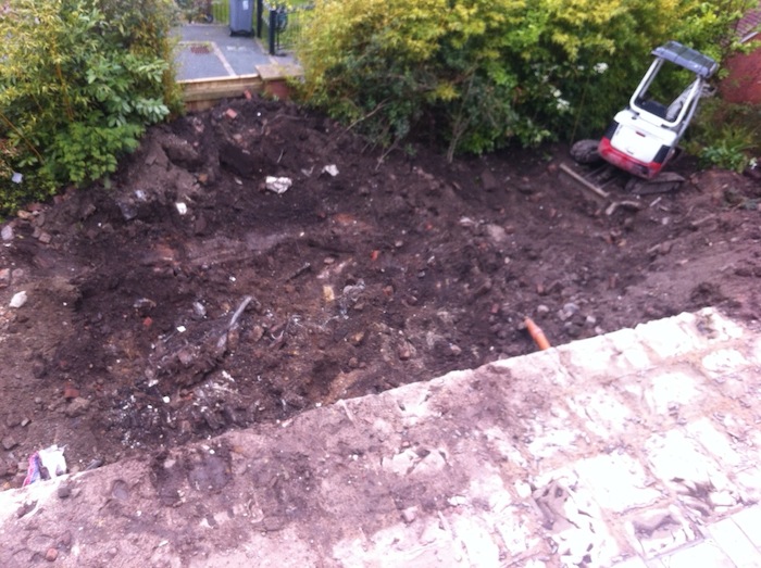 Picture of soil removed for koi pond