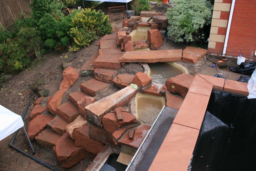 landscape company have been working on a separate water feature