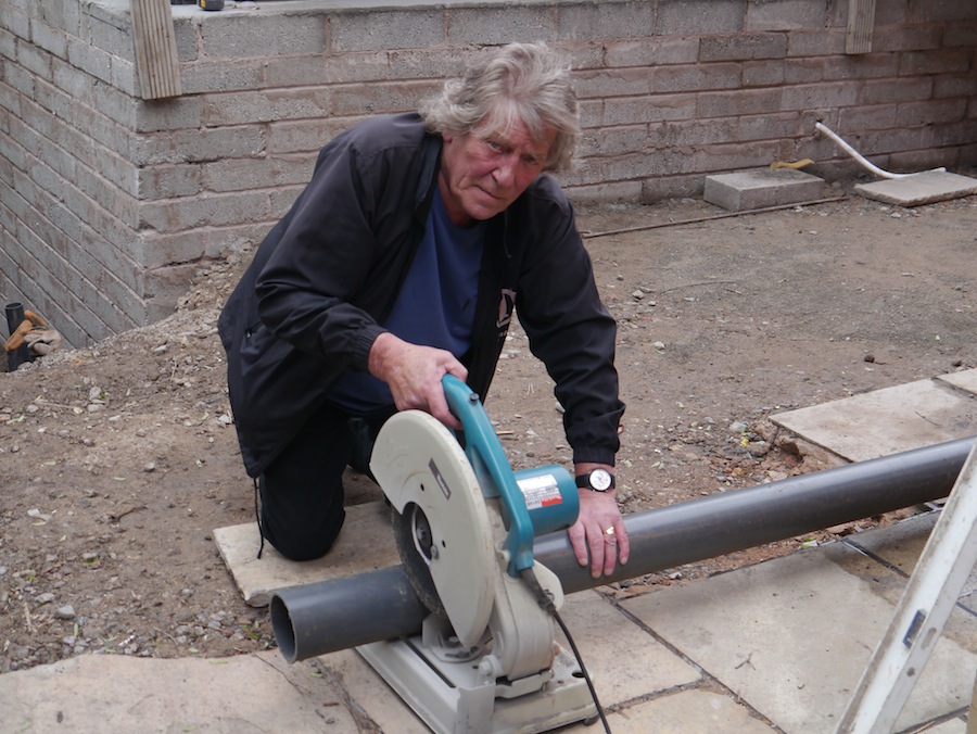 Peter Waddington cutting 4inch pipe
