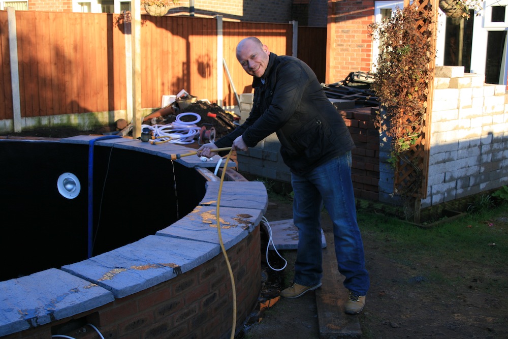 Picture showing the pond almost complete 2