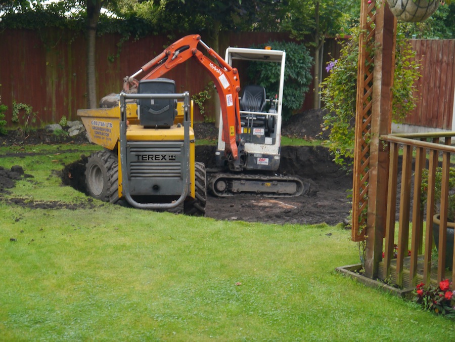 Excavator hit solid bedrock