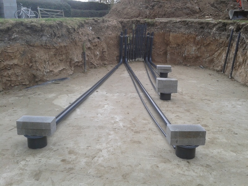 Bottom Drain lines placed in position