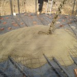 First 6 inch base of concrete