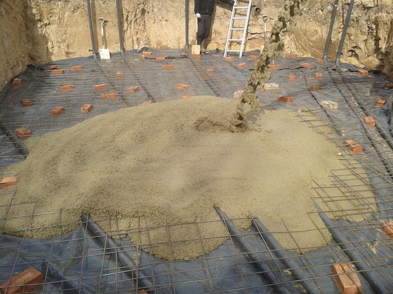 First 6 inch base of concrete