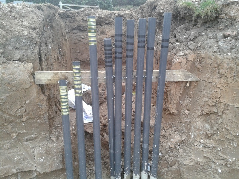 Pipe lines marked for identification